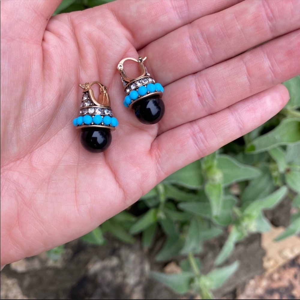 Zara Resin turquoise drop earrings - Picture 4 of 5